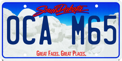 SD license plate 0CAM65