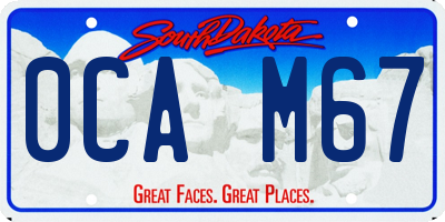 SD license plate 0CAM67