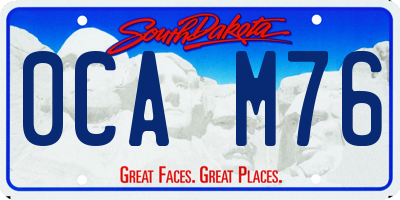 SD license plate 0CAM76