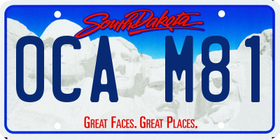 SD license plate 0CAM81
