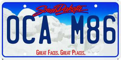 SD license plate 0CAM86