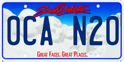 SD license plate 0CAN20