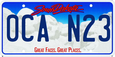 SD license plate 0CAN23