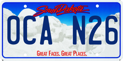 SD license plate 0CAN26