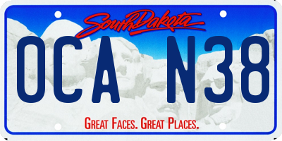 SD license plate 0CAN38