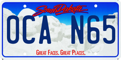 SD license plate 0CAN65