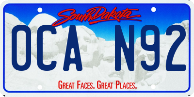 SD license plate 0CAN92
