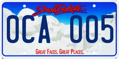 SD license plate 0CAO05