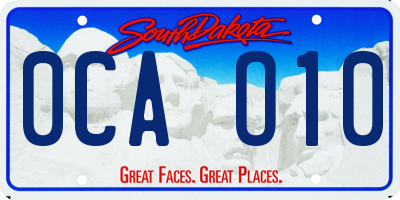 SD license plate 0CAO10