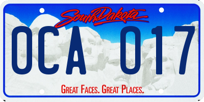 SD license plate 0CAO17