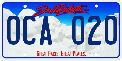 SD license plate 0CAO20