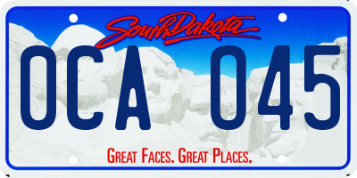SD license plate 0CAO45