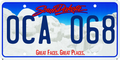 SD license plate 0CAO68