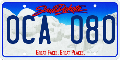 SD license plate 0CAO80