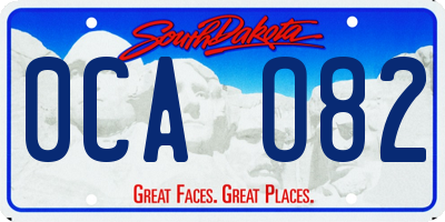 SD license plate 0CAO82