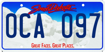 SD license plate 0CAO97