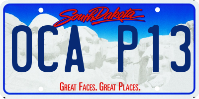 SD license plate 0CAP13