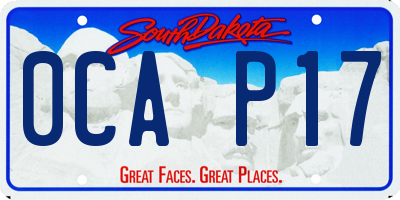SD license plate 0CAP17