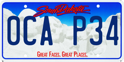 SD license plate 0CAP34