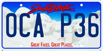 SD license plate 0CAP36