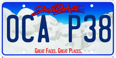 SD license plate 0CAP38