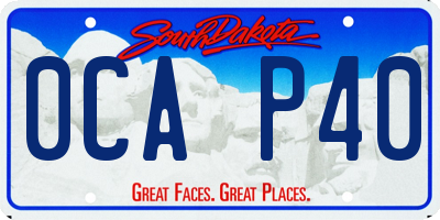 SD license plate 0CAP40