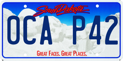 SD license plate 0CAP42