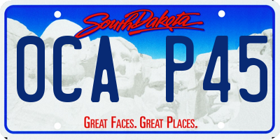 SD license plate 0CAP45