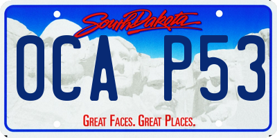 SD license plate 0CAP53