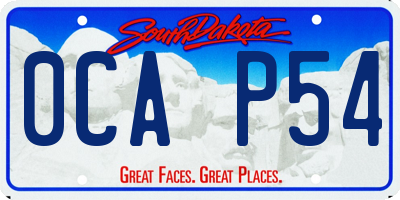 SD license plate 0CAP54