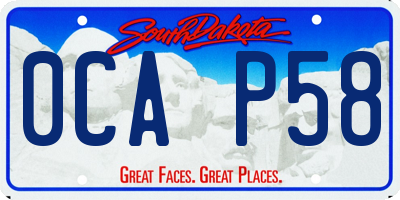 SD license plate 0CAP58