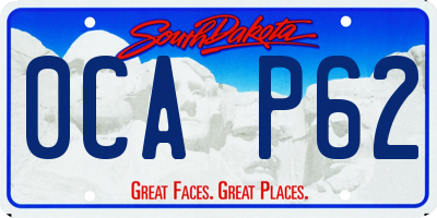SD license plate 0CAP62