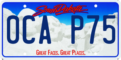SD license plate 0CAP75