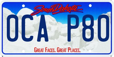 SD license plate 0CAP80