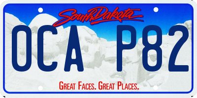 SD license plate 0CAP82