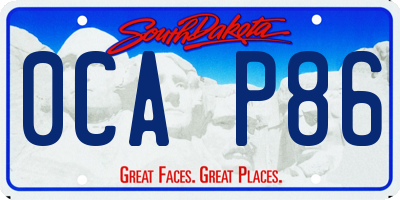 SD license plate 0CAP86