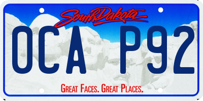 SD license plate 0CAP92