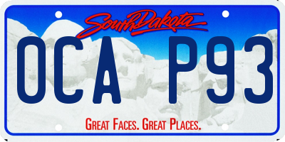 SD license plate 0CAP93