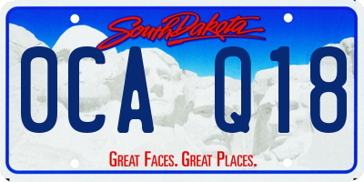 SD license plate 0CAQ18