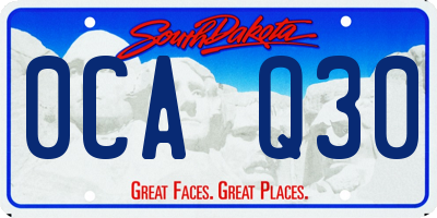 SD license plate 0CAQ30