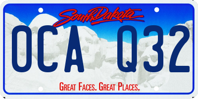 SD license plate 0CAQ32