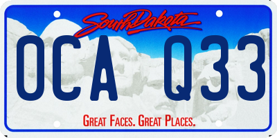 SD license plate 0CAQ33