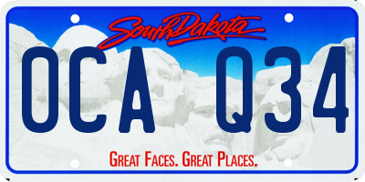 SD license plate 0CAQ34