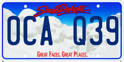 SD license plate 0CAQ39