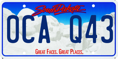 SD license plate 0CAQ43