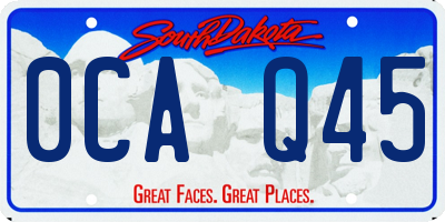 SD license plate 0CAQ45