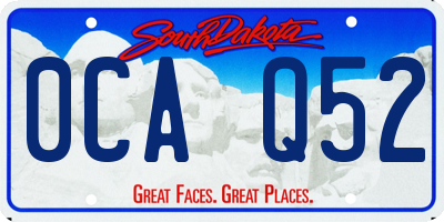 SD license plate 0CAQ52
