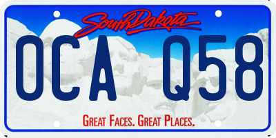 SD license plate 0CAQ58
