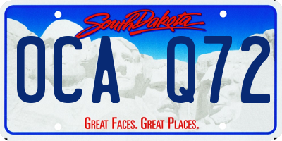 SD license plate 0CAQ72