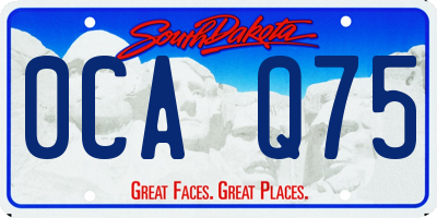SD license plate 0CAQ75